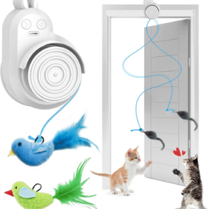 Interactive Cat Toys for Indoor Cats Automatic Flying Bird & Mouse Wand Enrichment To