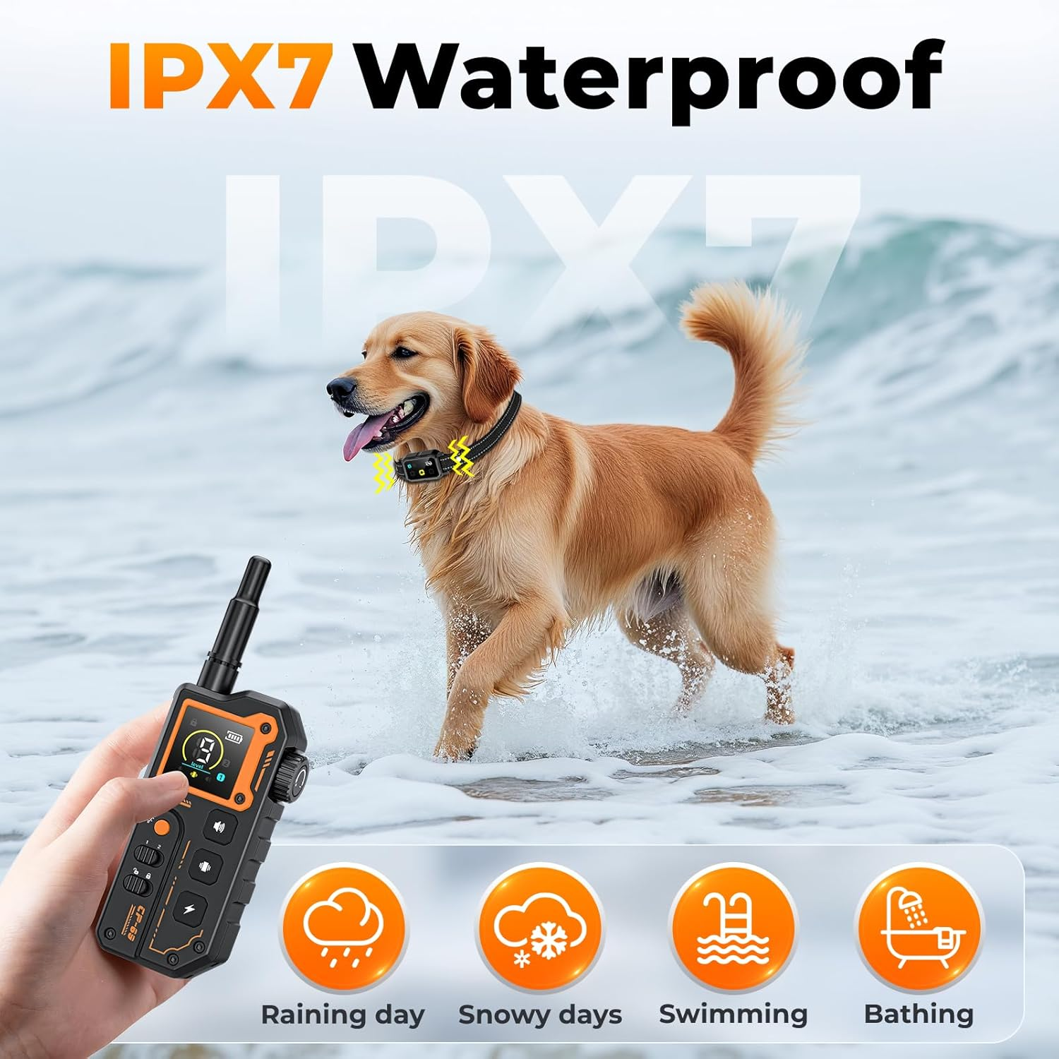 Dog Training Collar 3300FT Dog Training Collar with Remote IPX7 Waterproof Collar with Beep - Image 6