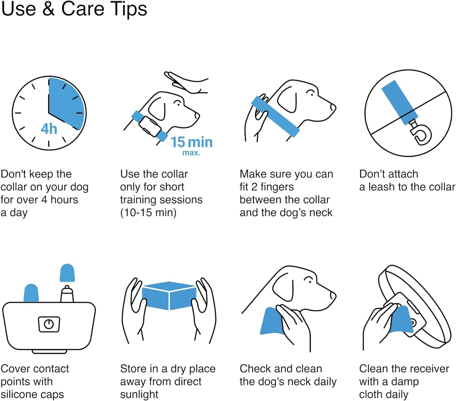 Shock Collar for Dogs-Waterproof Dog Shock Collar with Remote Control,Vibration,Electric Shock,Beep-E Collar for Dogs Training Collar with Remote for 10-140 LBS - Image 8