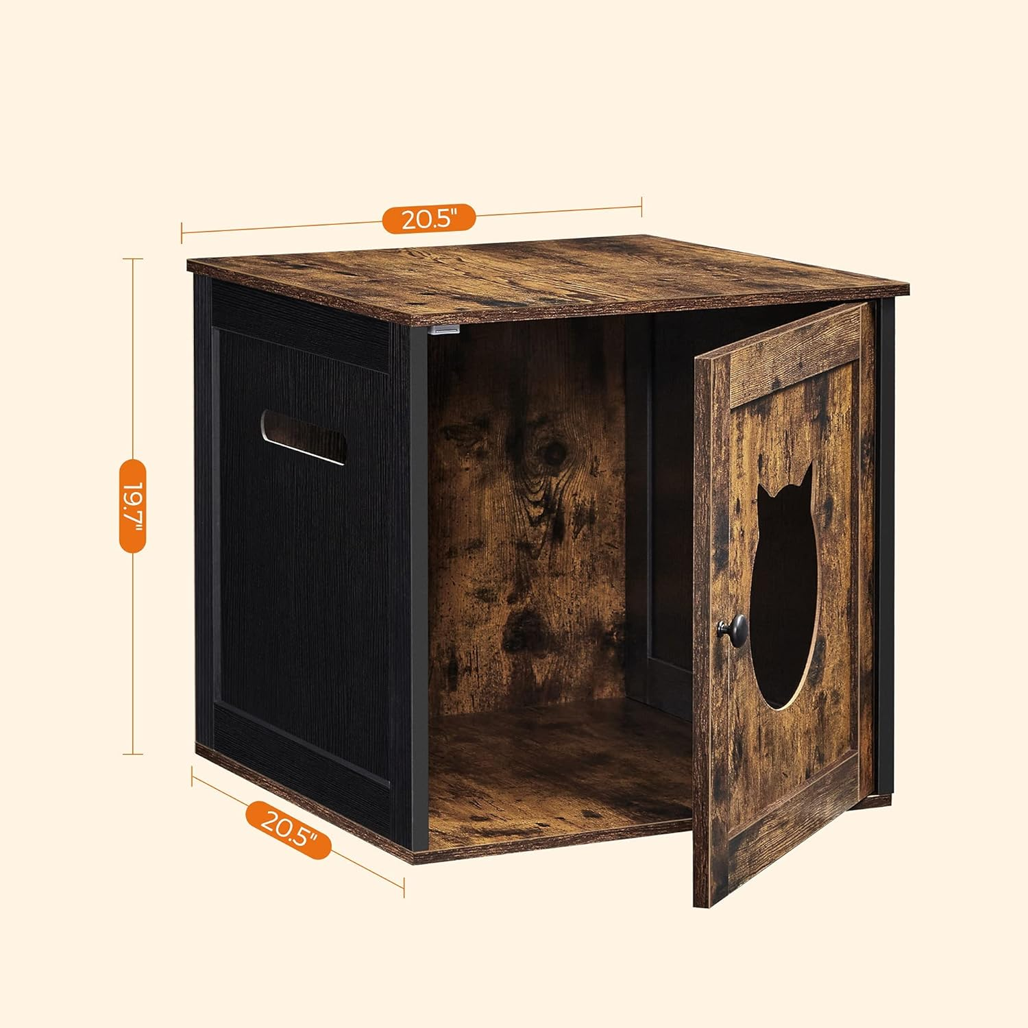 Cat Litter Box Furniture Hidden Litter Box Enclosure Cabinet with Single Door Indoor Cat House - Image 5