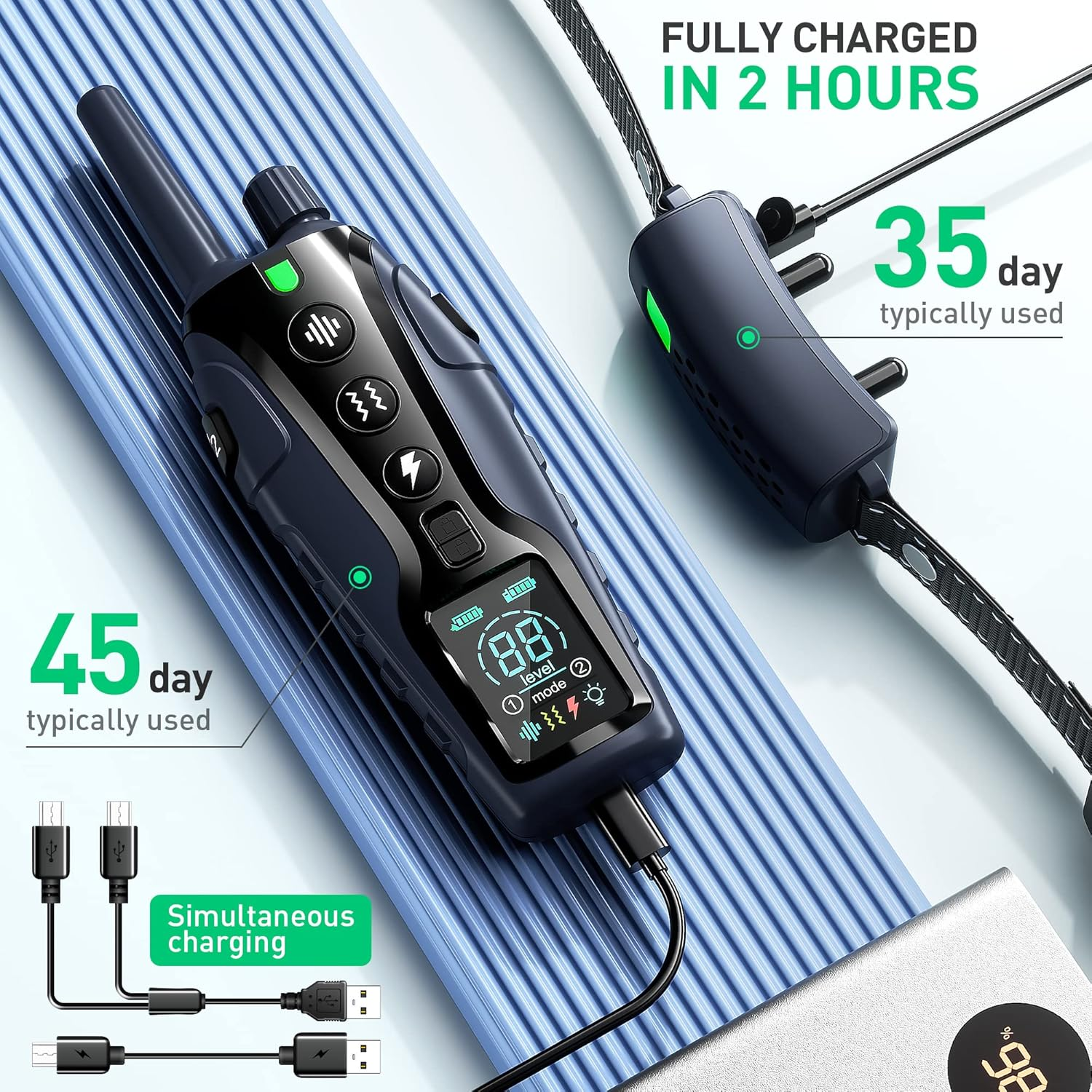 Dog Training Collar 4000FT Dog Training Collar with Remote Waterproof E Collar with Flashing Light - Image 4