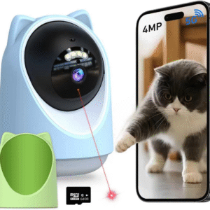 AI Smart Pet Camera with Laser Toy, 2K HD Wifi Indoor Pet Monitor for Cats & Dogs