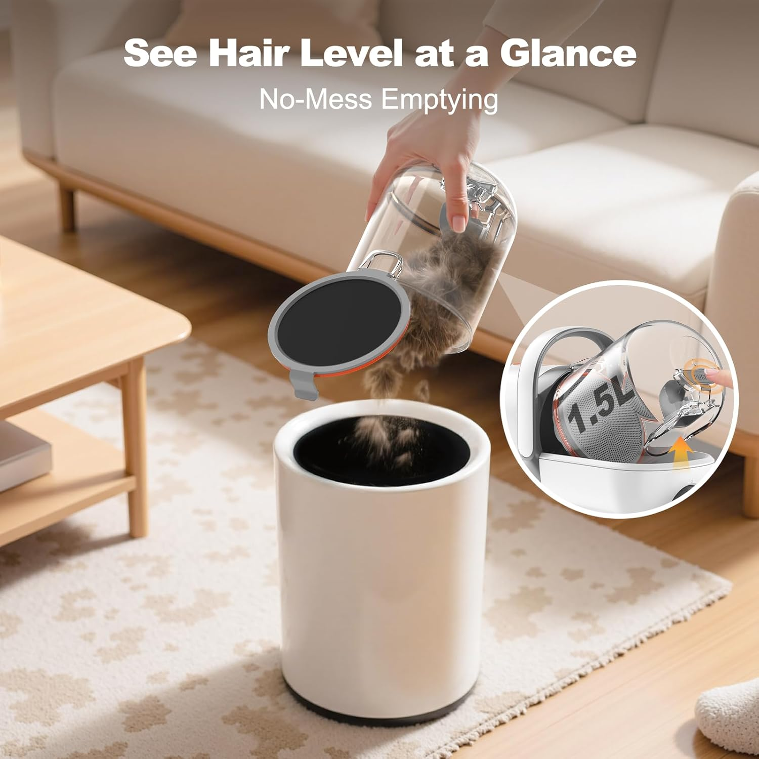 6-In-1 Dog Grooming Kit Pet Grooming Vacuum for Shedding Dog Hair Vacuum with Nail Clipper - Image 8