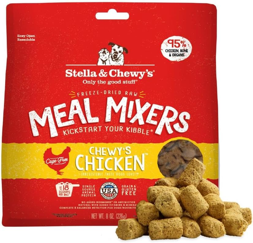 Freeze-Dried Raw Chewy’s Chicken Meal Mixers – Grain-Free Dog Food Topper for Small & Large Breeds, Protein-Rich Recipe (8 oz Bag) - Image 2