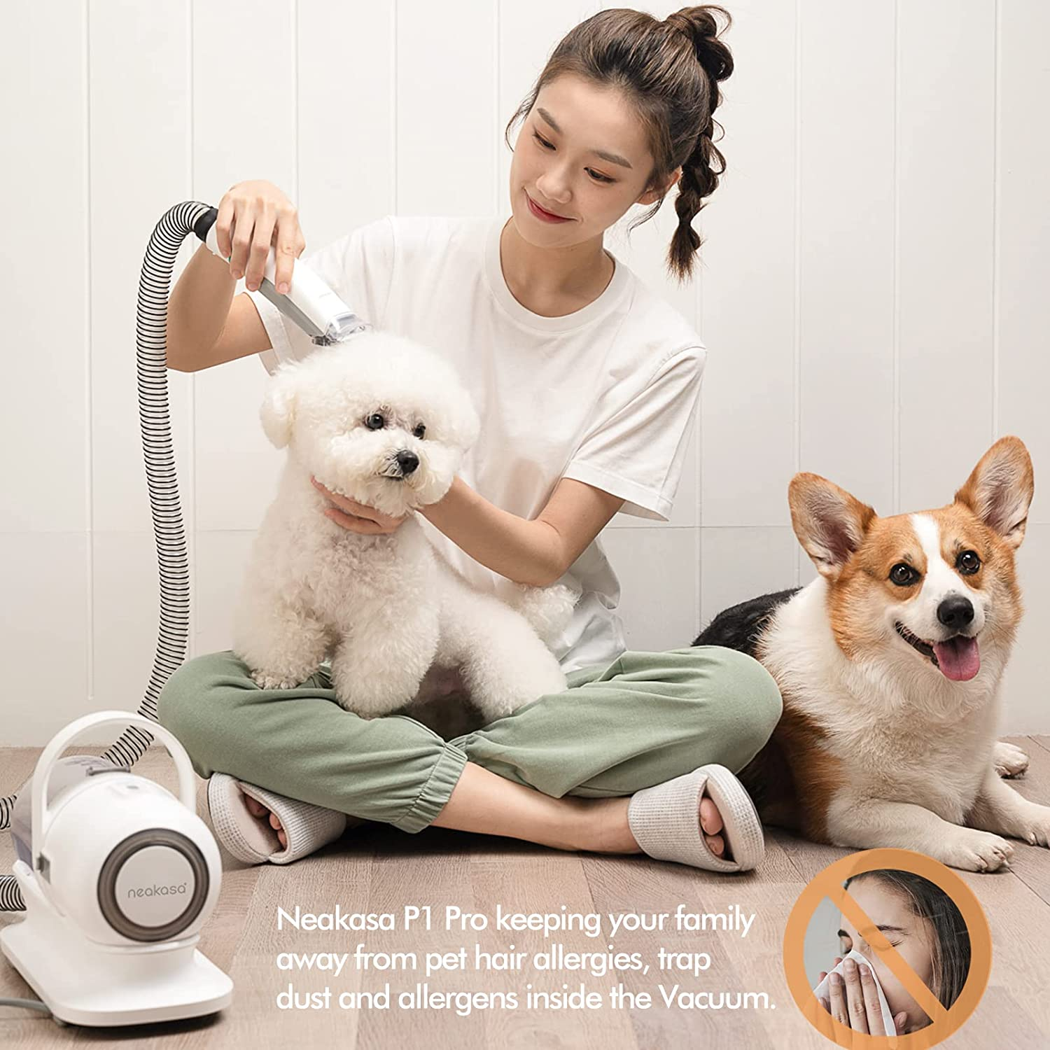 P1 Pro Pet Grooming Kit & Vacuum Suction 99% Pet Hair Professional Clippers - Image 7