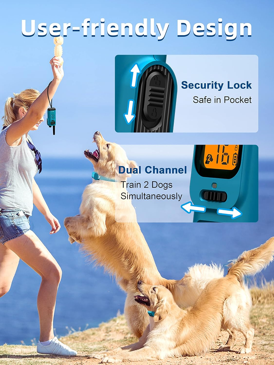Dog Training Collar with Remote 4000Ft Waterproof Dog Shock Collars 2 Dogs for Dogs - Image 6