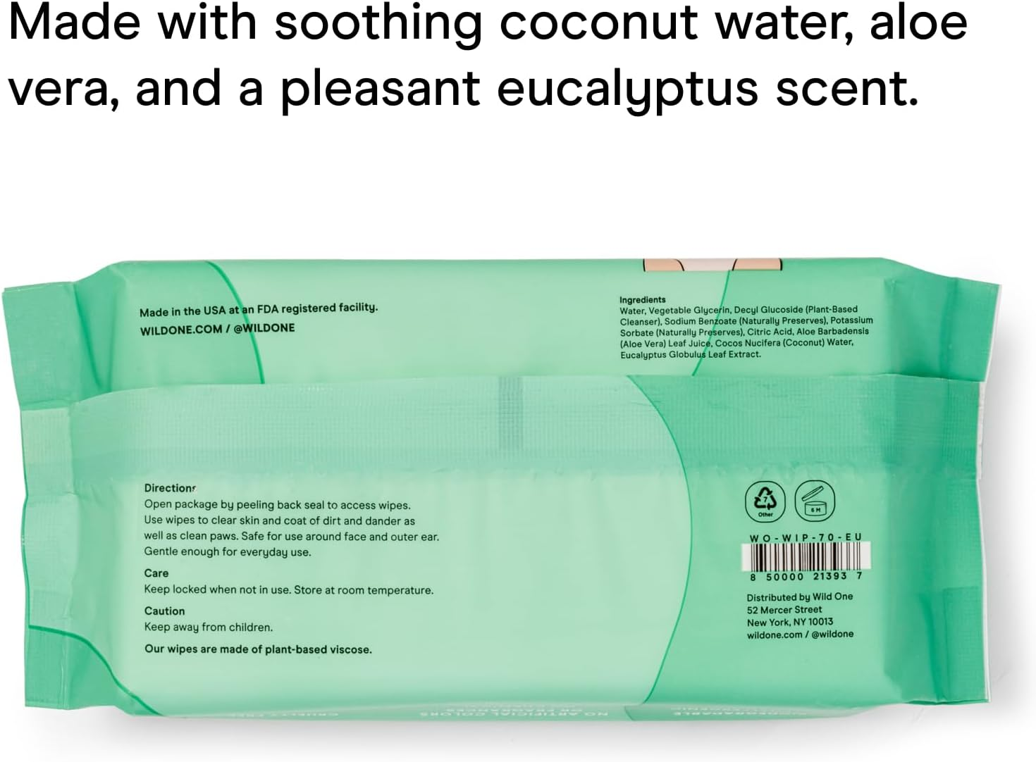 Eucalyptus Natural Dog Grooming Wipes Cruelty-Free Resealable Lid 70 Wipes per Pouch, 210 Count - Image 5