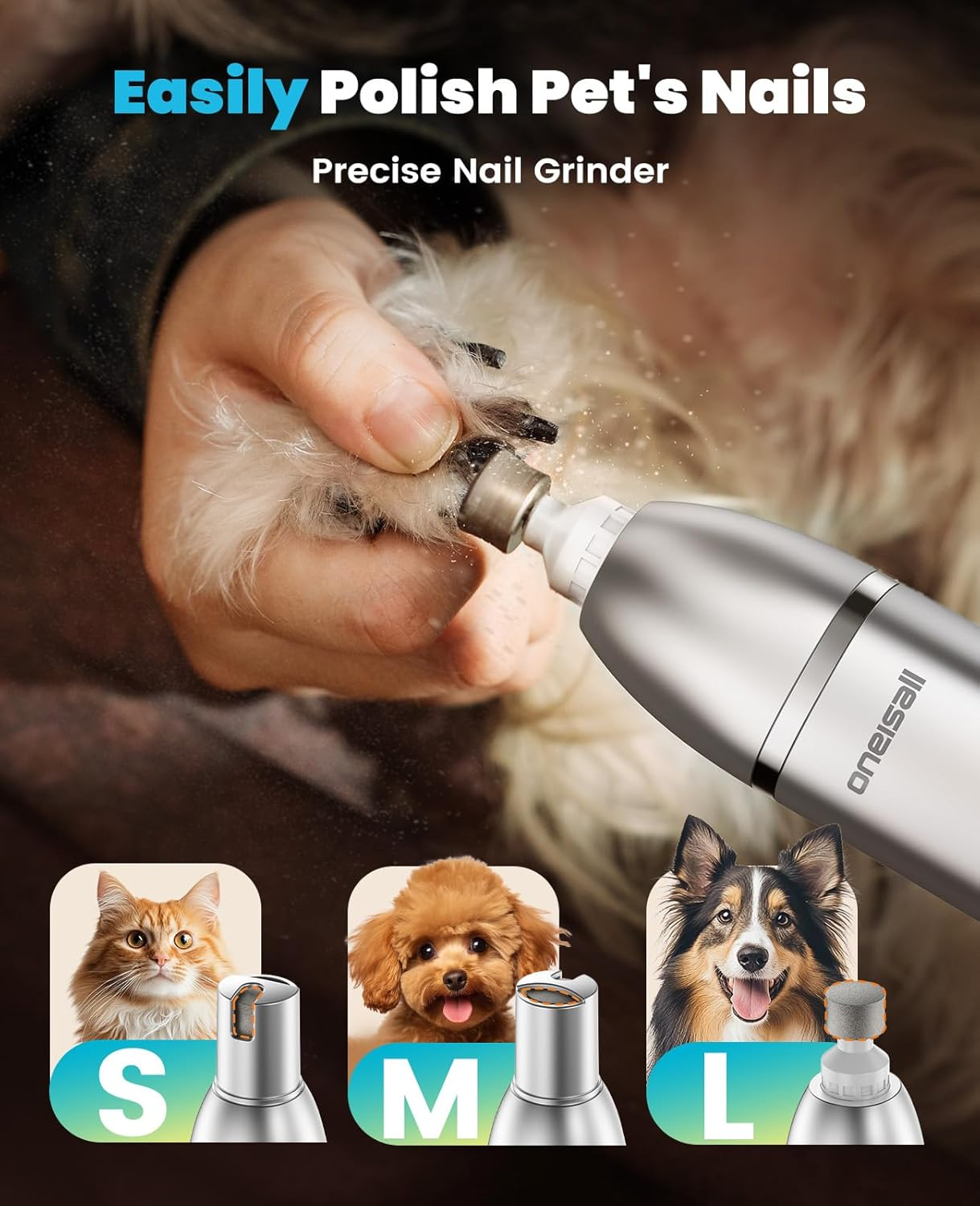 4 in 1 Dog Grooming Kit with LCD Display Dog Hair Trimmer for Paw Nail Grinder - Image 5