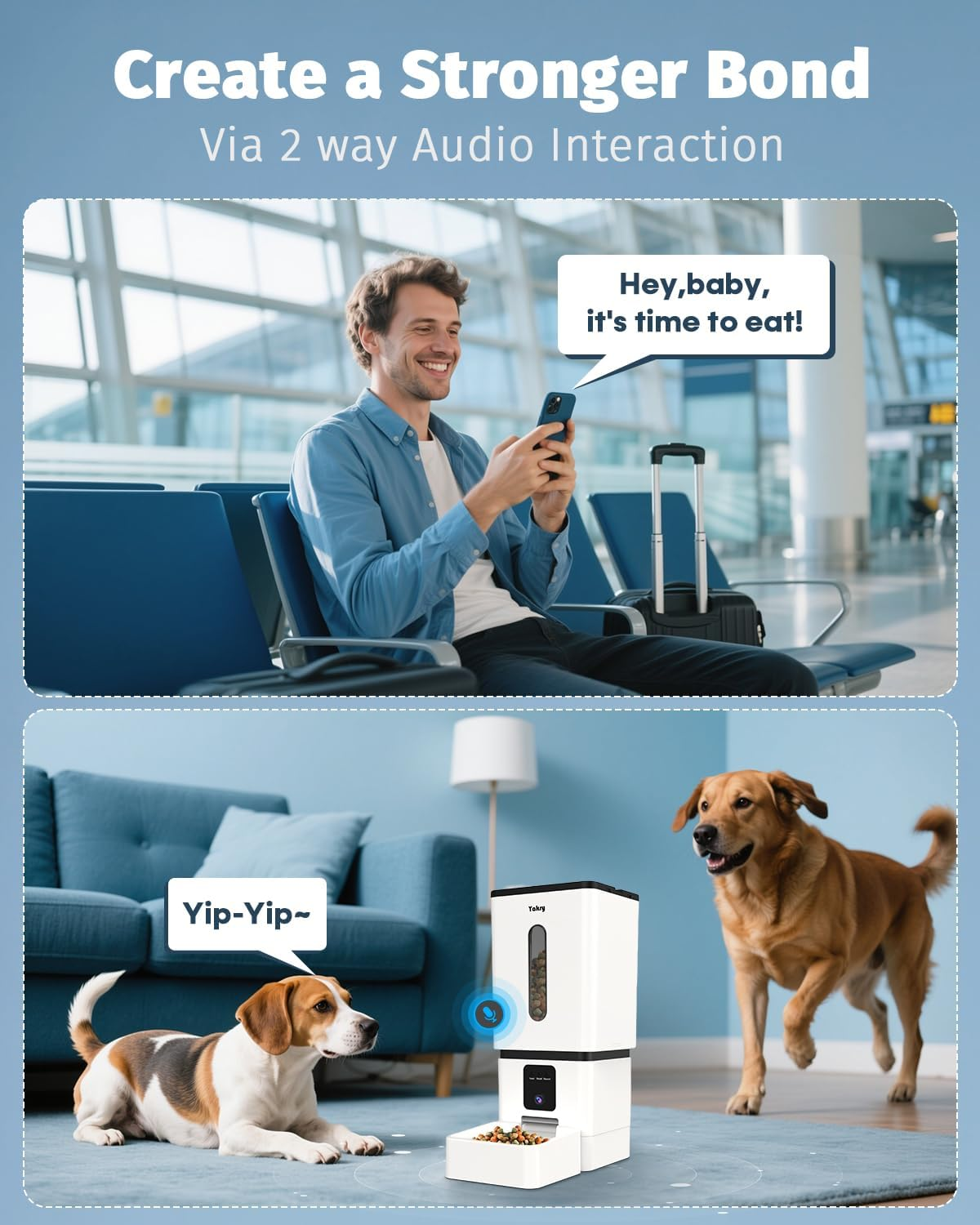 Automatic Dog Feeder Large Breed with Camera 12L/50 Cups 5G Wifi App Control Dog Food Dispenser - Image 8