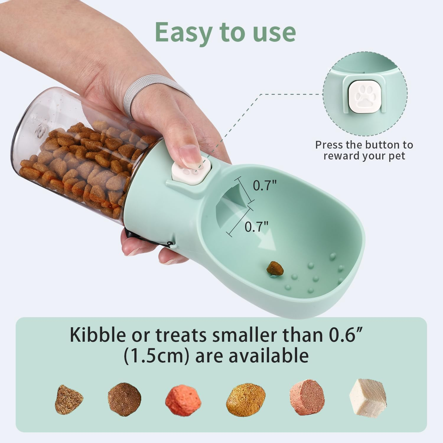 Handheld Dog Treat Dispenser Built-In Clicker & Treat Pouch, Hand Feeder for Puppy Training - Image 4