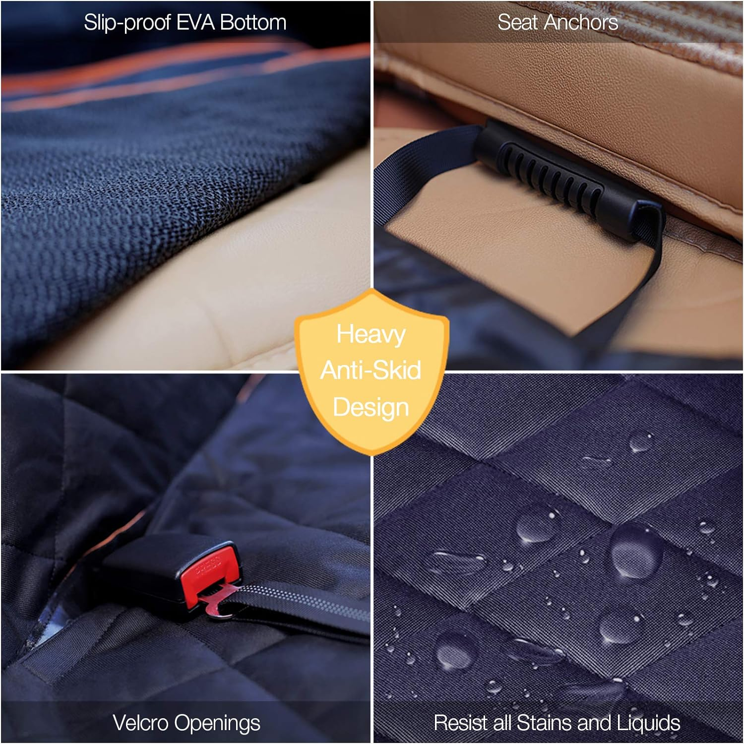 Dog Seat Cover for Back Seat Waterproof Dog Car Hammock Protects Your Vehicle - Image 6