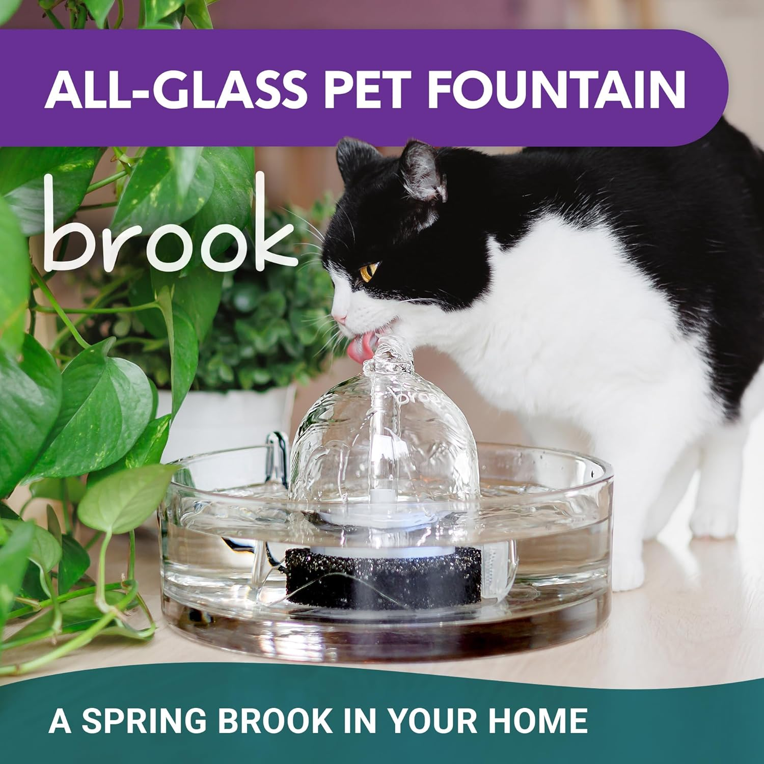 Glass Pet Fountain (90Oz/2.7L) Cat Water Fountain & Small Dog Drinking Fountain Automatic Water Dispenser Cat Fountain - Image 6