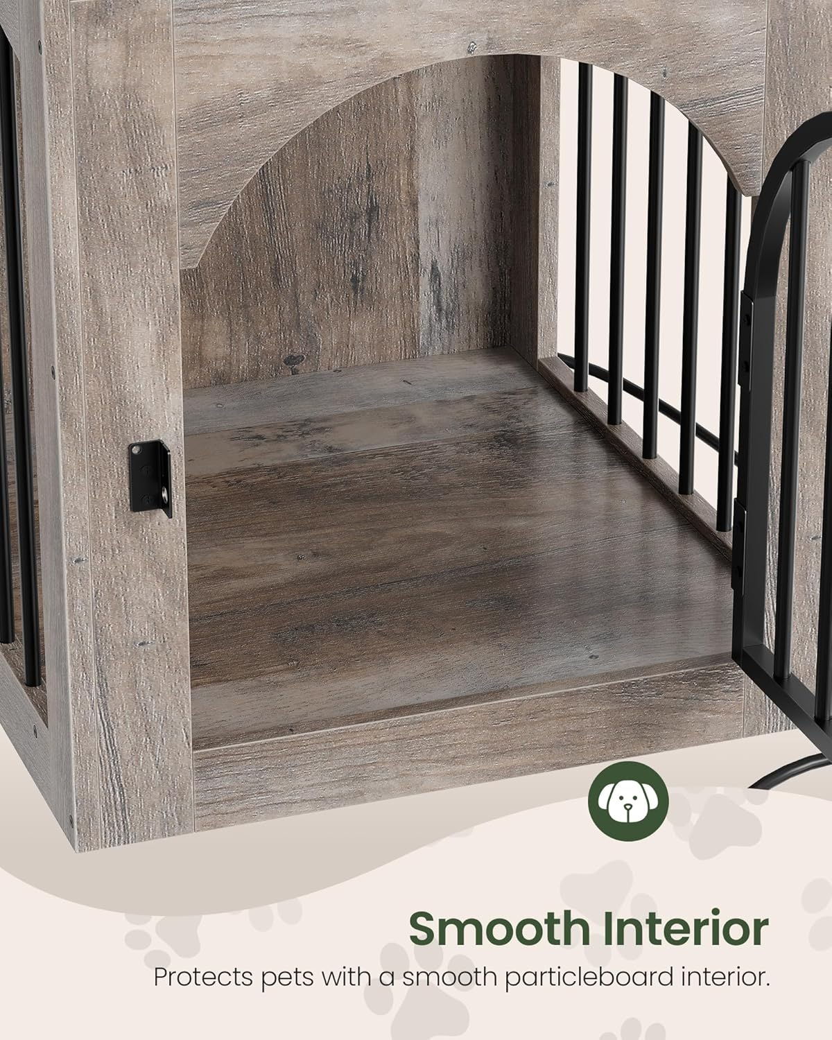 Dog Crate Furniture, Wooden Dog House with Charging Station and Storage Drawer - Image 7