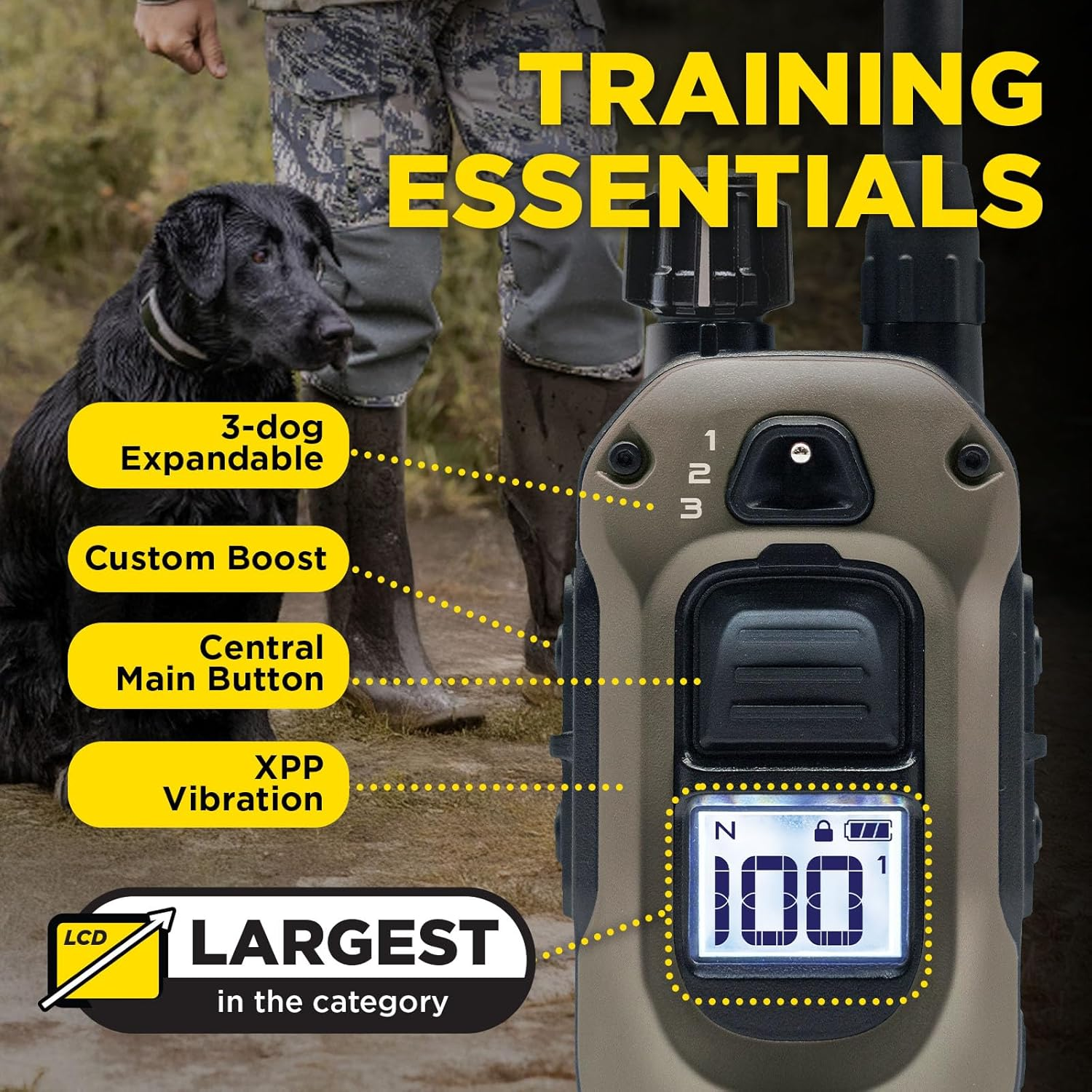 1900X E Collar with Remote New Edition 35 Lbs+ 3/4 Mile Range LED Light 100 Levels of Precise Control for Stubborn Dogs Waterproof Boost for Quick Recall Vibration Safety Lock & Tone - Image 7