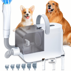 Dog Grooming Vacuum 12000Pa Dog Hair Vacuum with Pet Clipper 1.8L Pet Vacuum