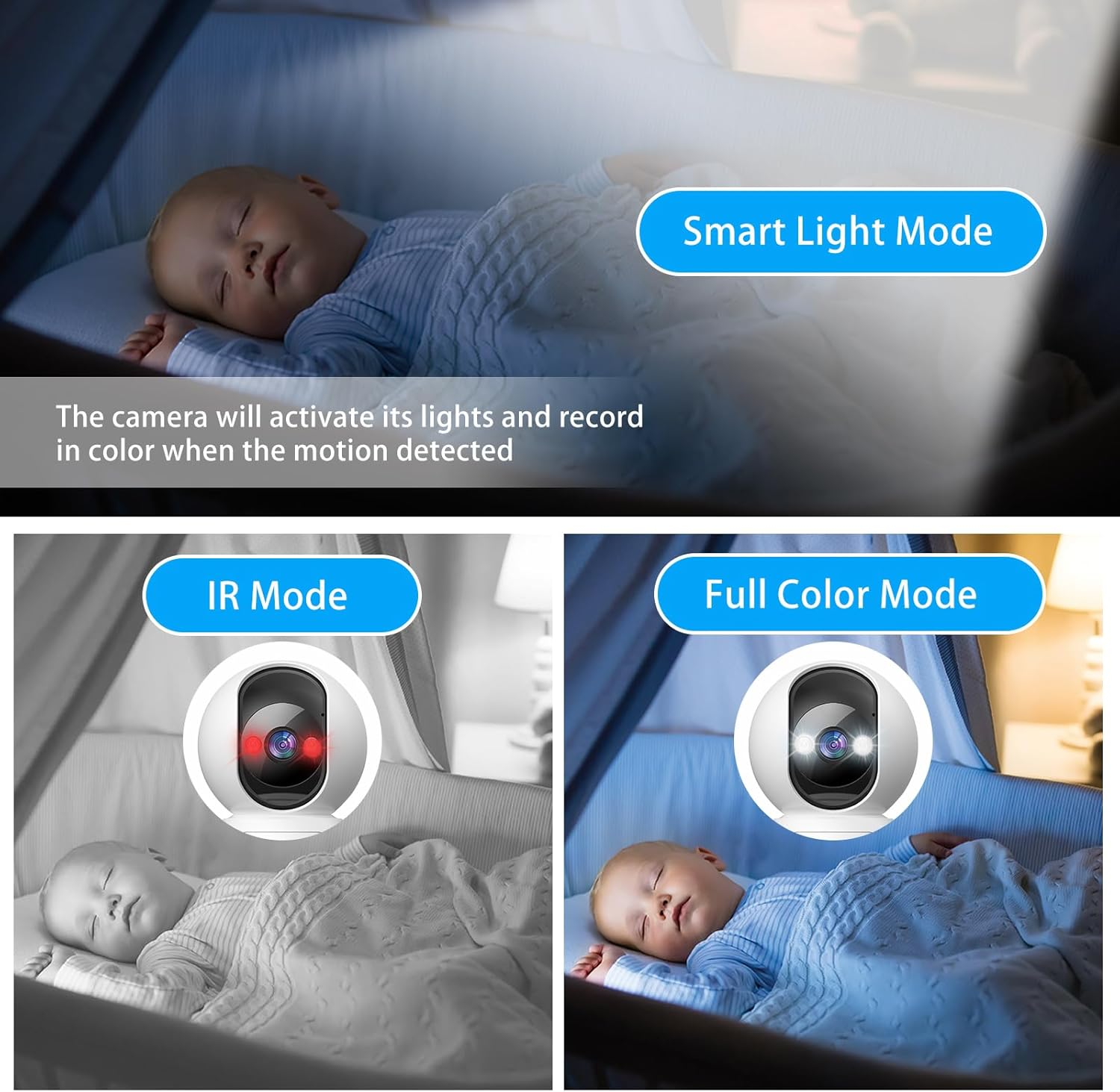 3MP Indoor Security Camera 5G Wifi 360° Pan/Tilt Home Cameras for Baby - Image 3