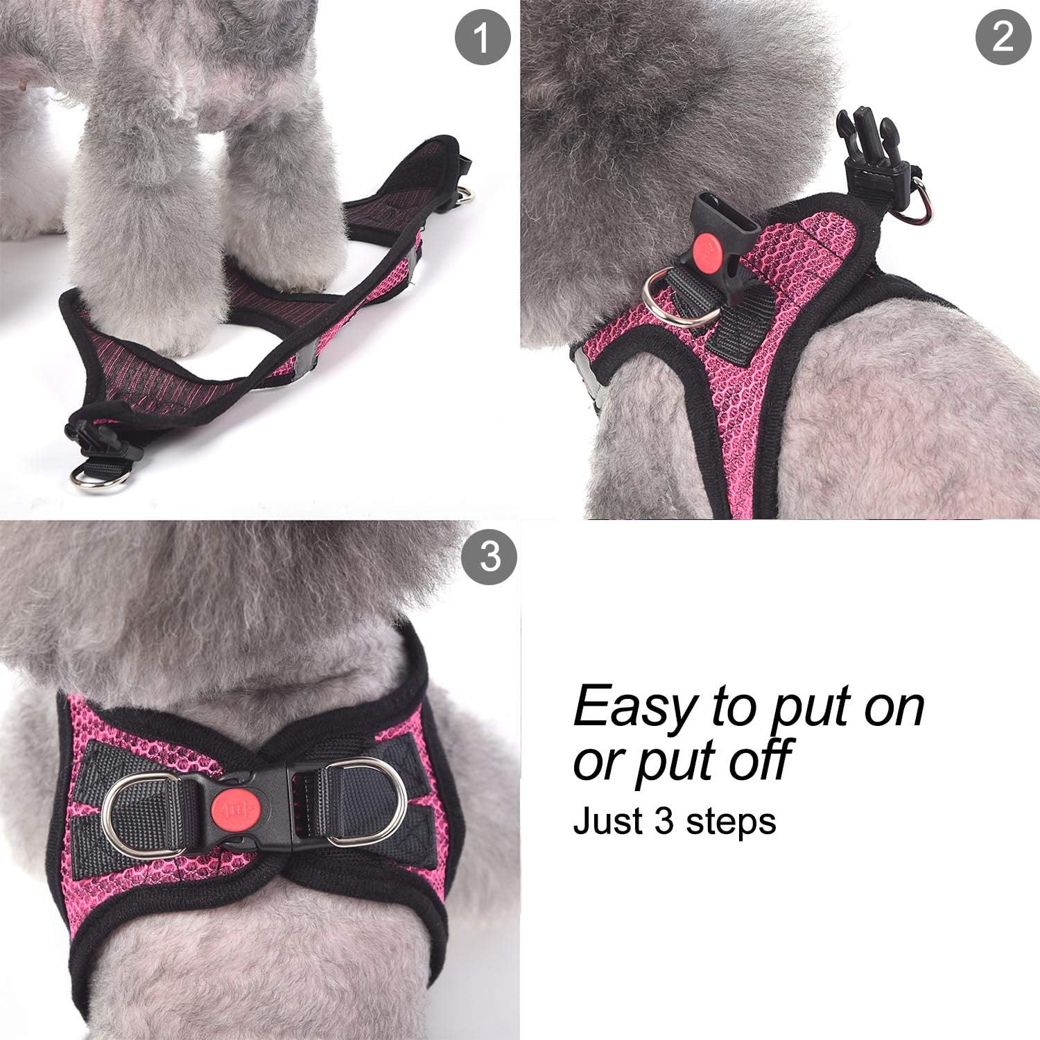 Dog Harness Step-In Breathable Puppy Cat Dog Vest Harnesses for Small Medium Dogs Blue - Image 5