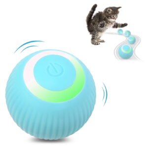 Interactive Cat Toy Ball – Automatic Rolling & USB Rechargeable with LED Light, Smart Indoor Play Toy for Cats (Green)