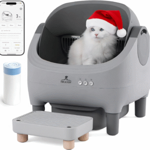 Upgraded Automatic Litter Box Self Cleaning with Raised Step Open Top Large