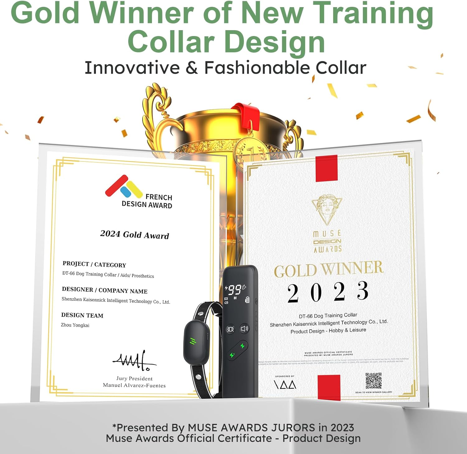 Dog Shock Collar Electric Dog Training Collar with Remote 1600FT Rechargeable - Image 2