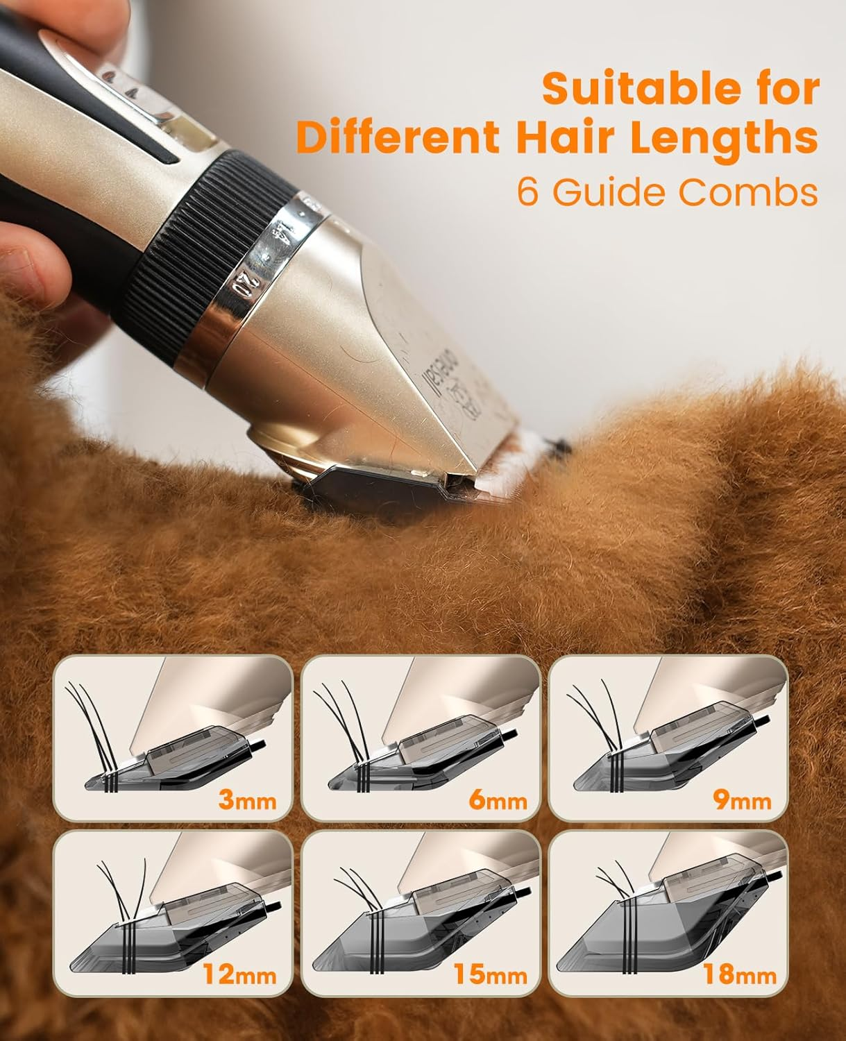 Dog Clippers and Paw Trimmer Kit 2 in 1 Low Noise Cordless Dog Clippers for Grooming Pet - Image 5