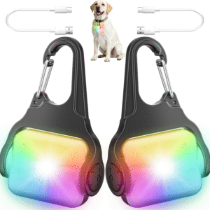 Dog Collar Light 2 Pack, Dog Lights for Night Walking 4 Modes, Waterproof Dogs Light Clip