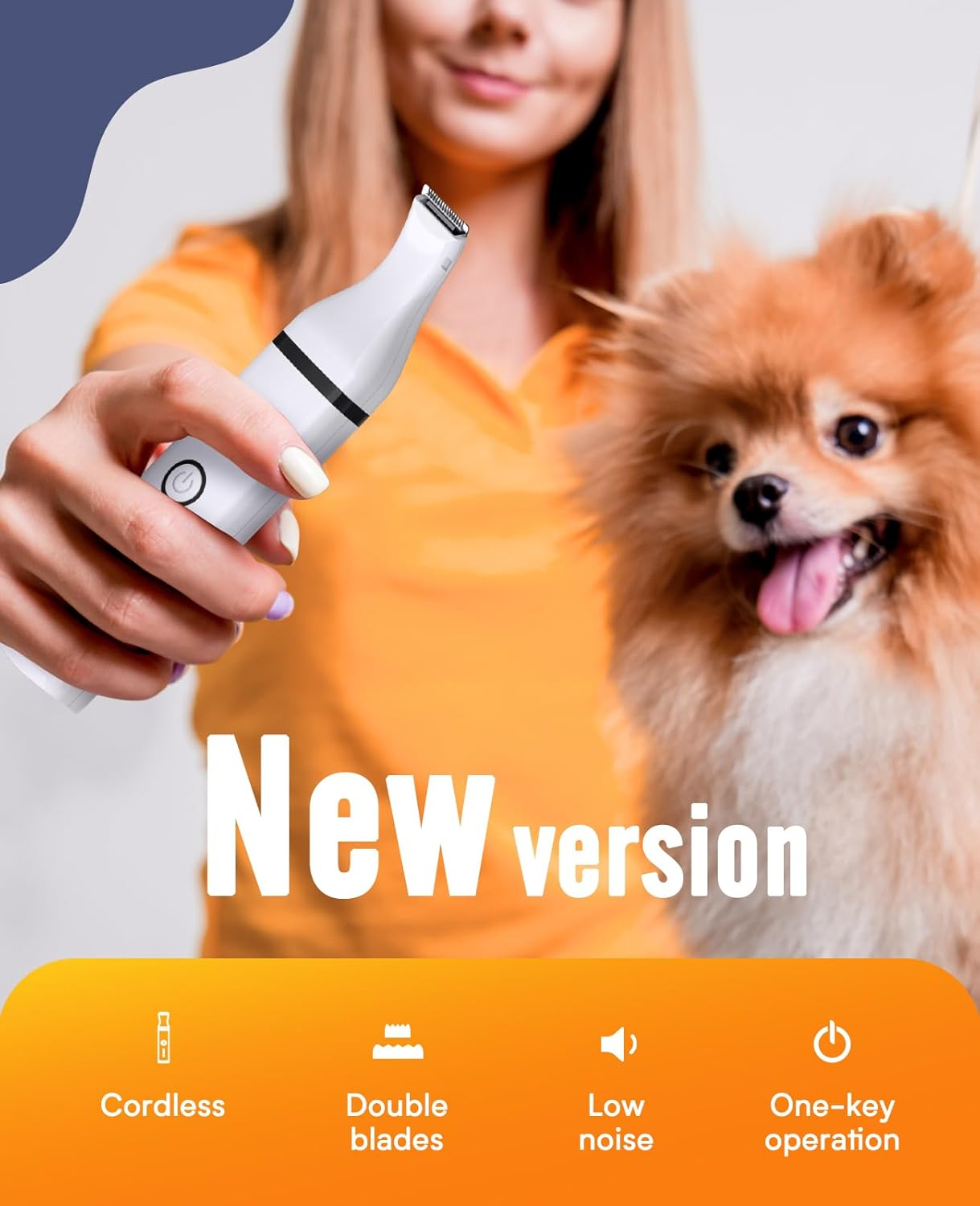 Cordless Paw Hair Trimmer for Dogs with Double Blades Quiet 2 Speed Small Dog Grooming - Image 5