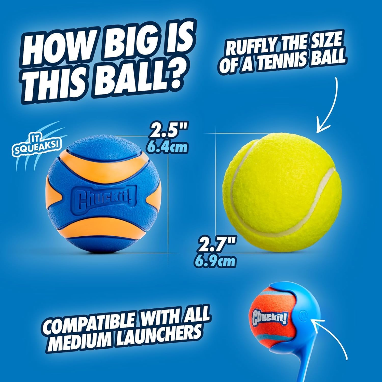 Ultra Ball & Launcher Bundle Sport 18 with 2 Pack Medium 2.5 Bouncy - Image 4