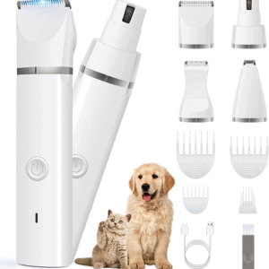 Dog Clippers Grooming Kit Hair Clipper Low Noise Paw Trimmer Rechargeable Cordless