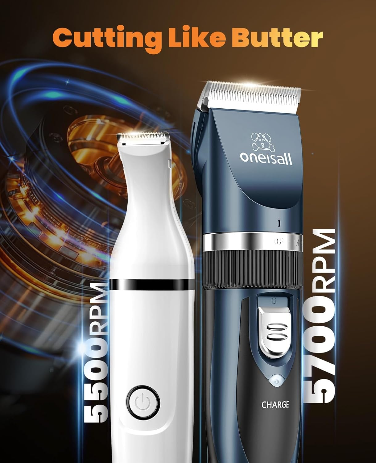 Dog Clippers and Paw Trimmer Kit 2 in 1 Low Noise Cordless Dog Clippers for Pet Grooming - Image 5