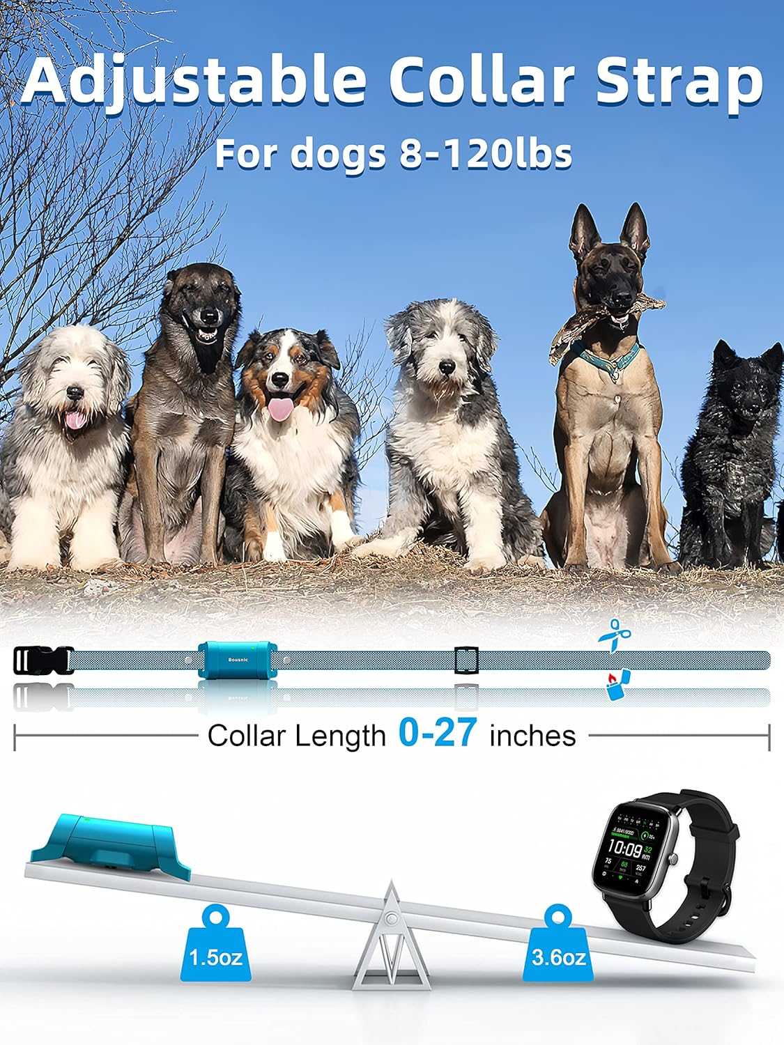 Dog Training Collar with Remote 4000Ft Waterproof Dog Shock Collars 2 Dogs for Dogs - Image 7