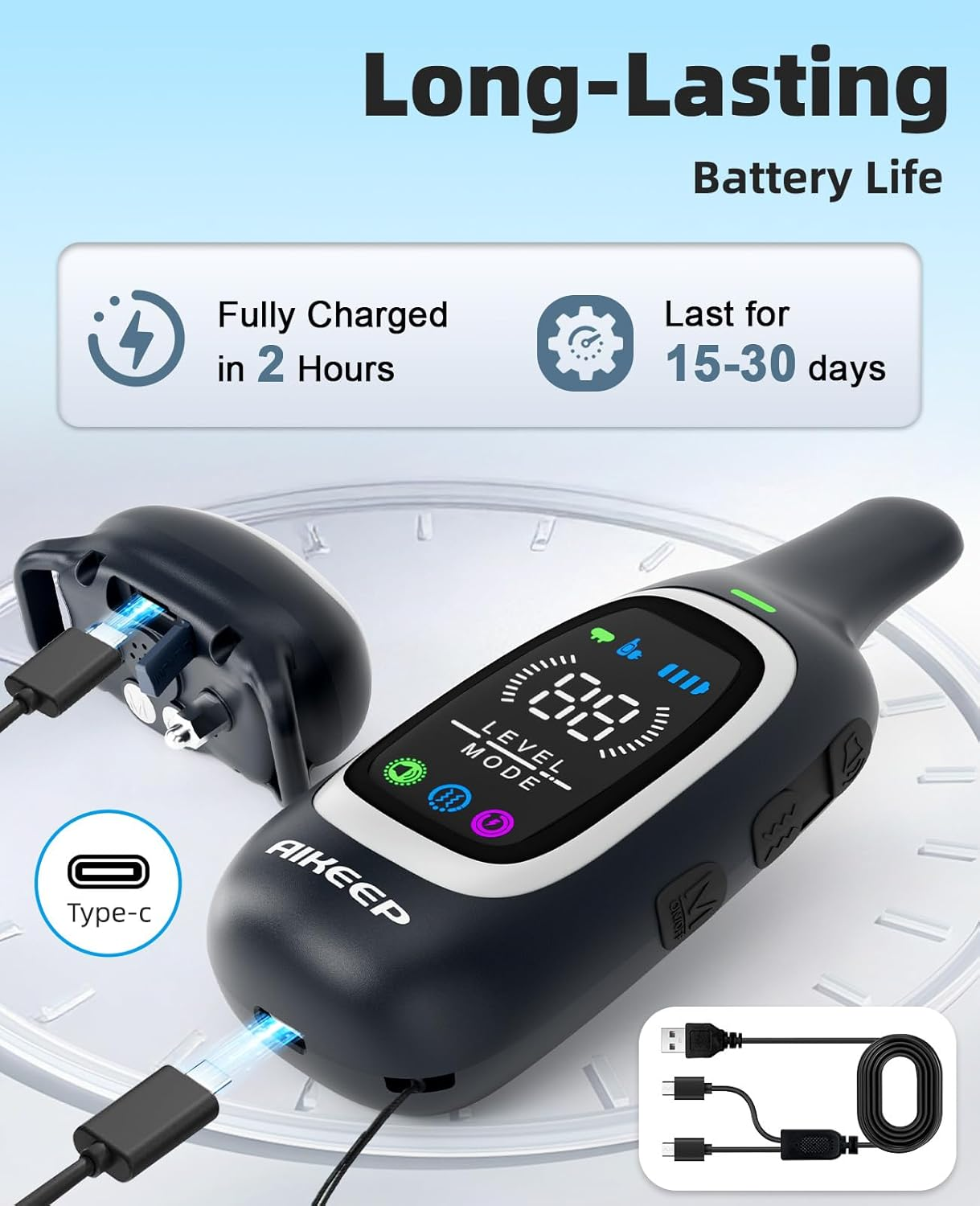 2-In-1 Dog Shock Collar and Bark Collar for Dogs 3300FT Dog Training Collar with Remote - Image 7