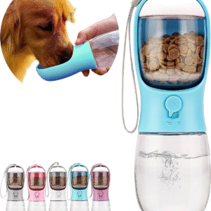 Dog Water Bottle Portable Pet Water Bottle with Food Container Outdoor Portable Water Dispenser