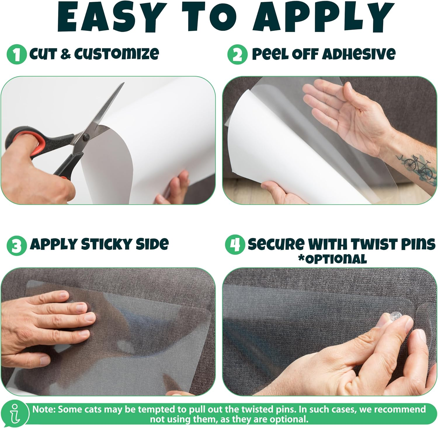 Anti Cat Scratch Furniture Protector 10-Pack Couch Protector from Cat Claws - Image 3