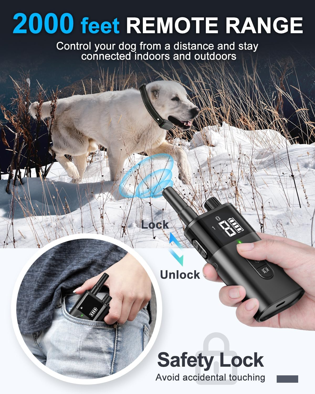 No Shock Dog Training Collar with Remote, Dog Vibration Collar with Controller Beep and Vibrate Only - Image 3