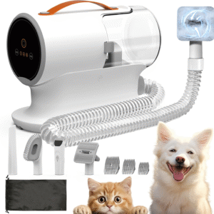 Dog Grooming Vacuum Kit with Pet Clippers 12000Pa Dogs Vacuum for Shedding Grooming