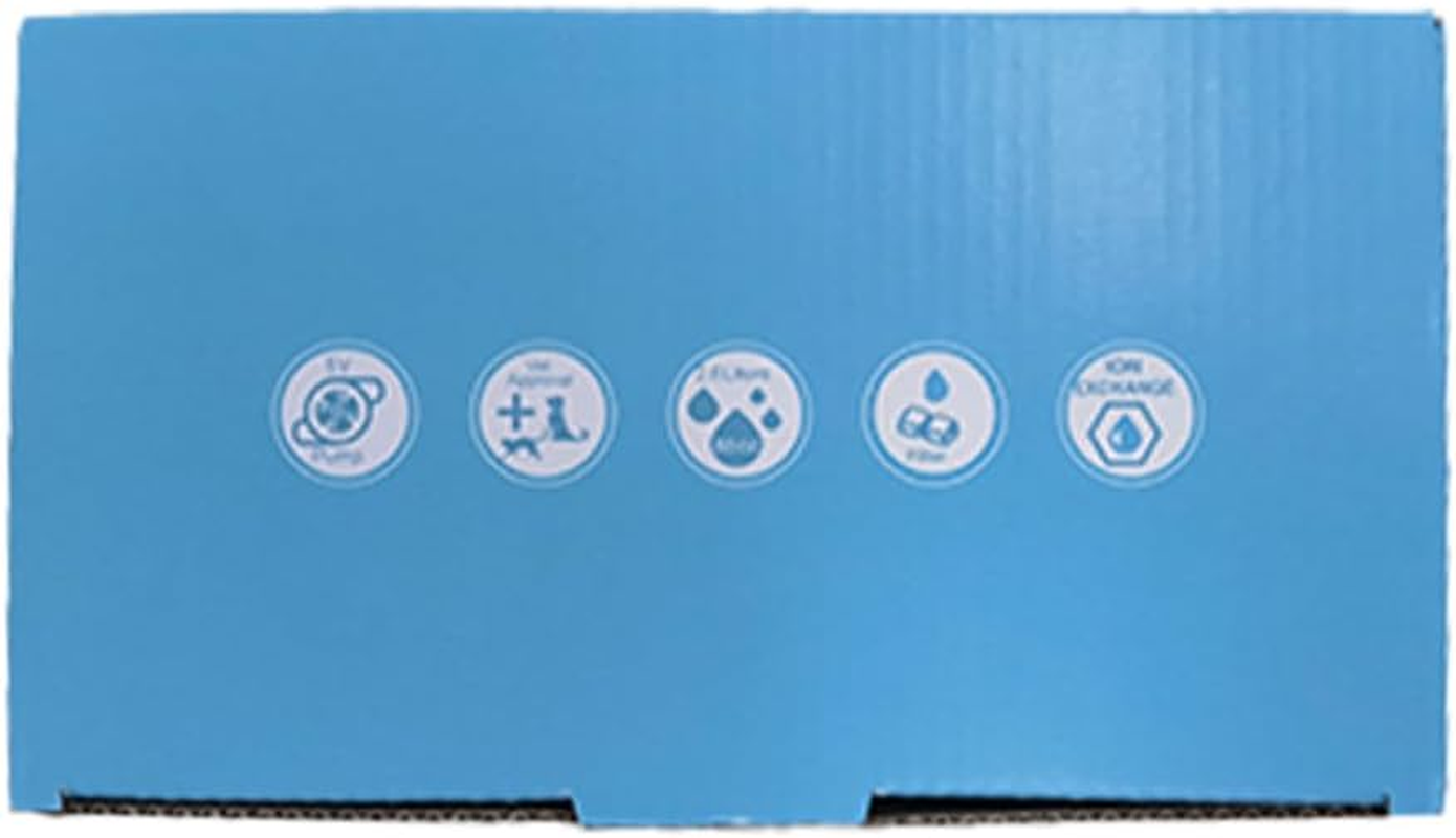 Stainless Steel Cat Water Fountain: 88Oz/2.6L Ultra Quiet Pet Fountain with Flower Kitty Spout & LED Blue Light Water Dispenser with Water Level Window for Cats/Dogs Indoor (Silver) - - Image 15