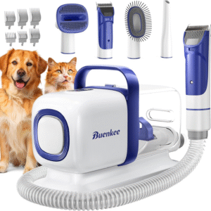 Dog Grooming Kit with Vacuum All-In-One Pet Grooming Vacuum for Dogs and Cats,