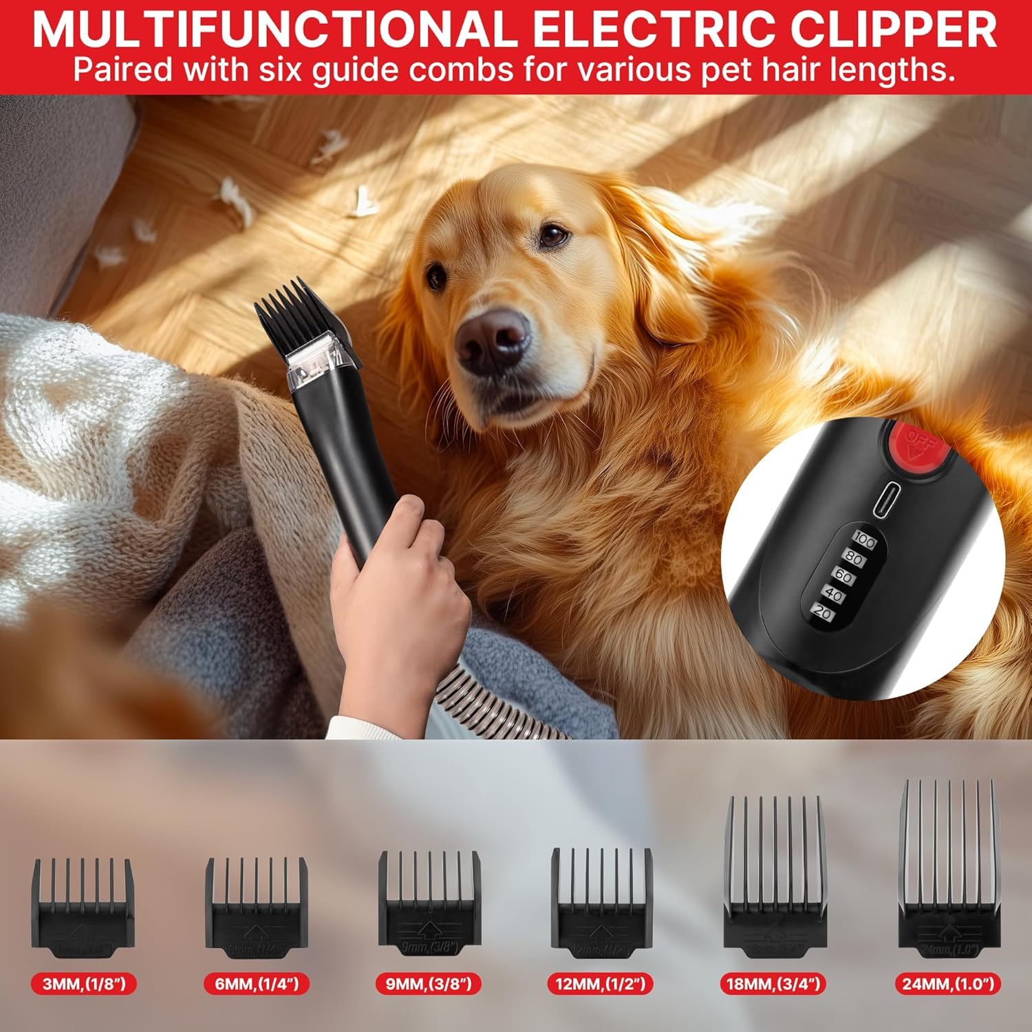 4In1 Pet Grooming & Vacuum Dog Grooming Vacuum for Shedding, Professional Clippers - Image 3