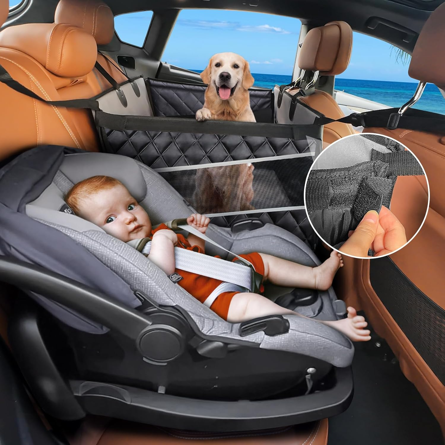 Dog Car Seat for Large Medium Dogs Back Seat Extender Waterproof seat L-28 * 22 * 20.5In - Image 2