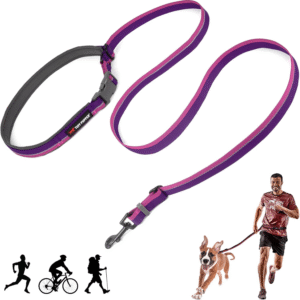 Hands Free Adjustable Length Dog Leash Lightweight for Running Jogging Walking
