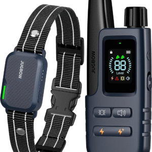 Dog Shock Collar 4200FT Dog Training Collar with Remote IPX7 Waterproof Electric Collar with 4 Training Modes Security Lock Rechargeable E-Collar for All Breeds Sizes Dark Blue