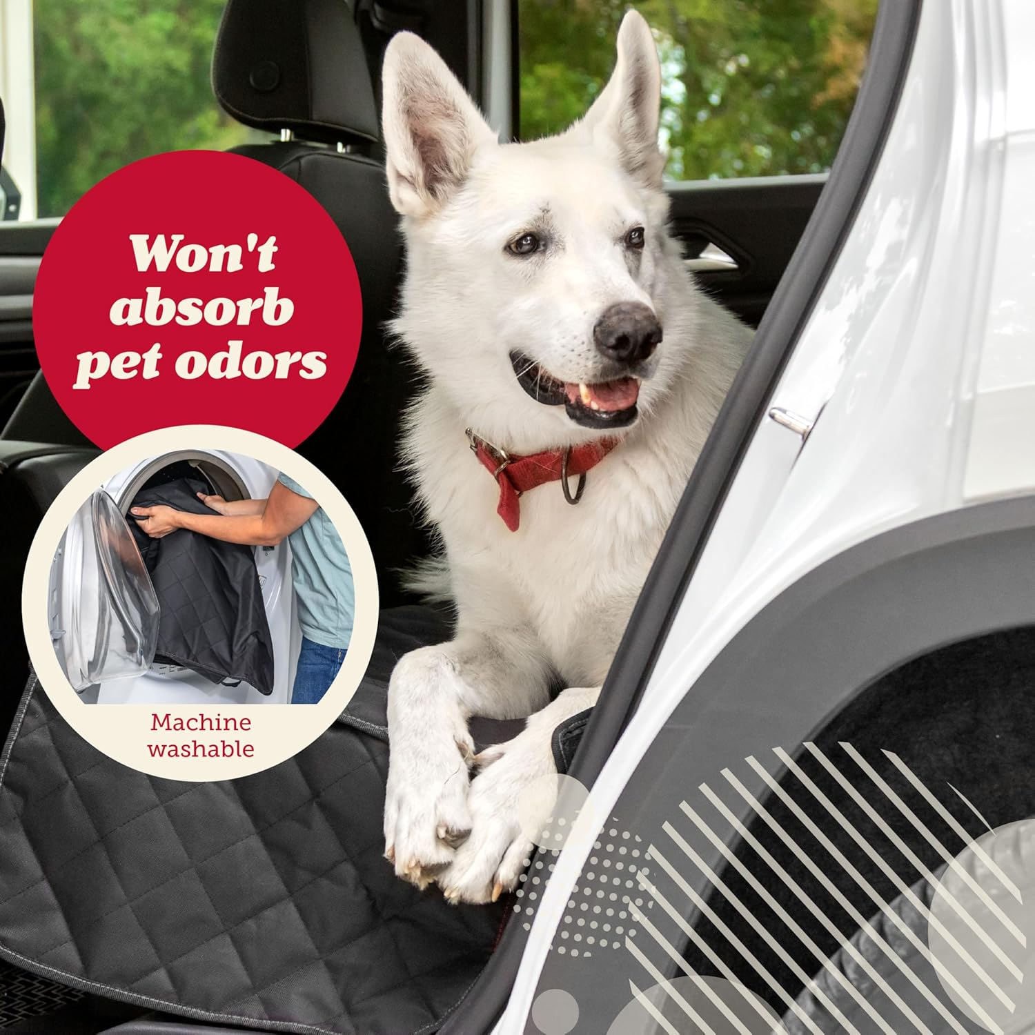 Car Seat Cover for Dogs Premium Waterproof Oxford Fabric Universal Fit Non-Slip Rear Cover - Image 4