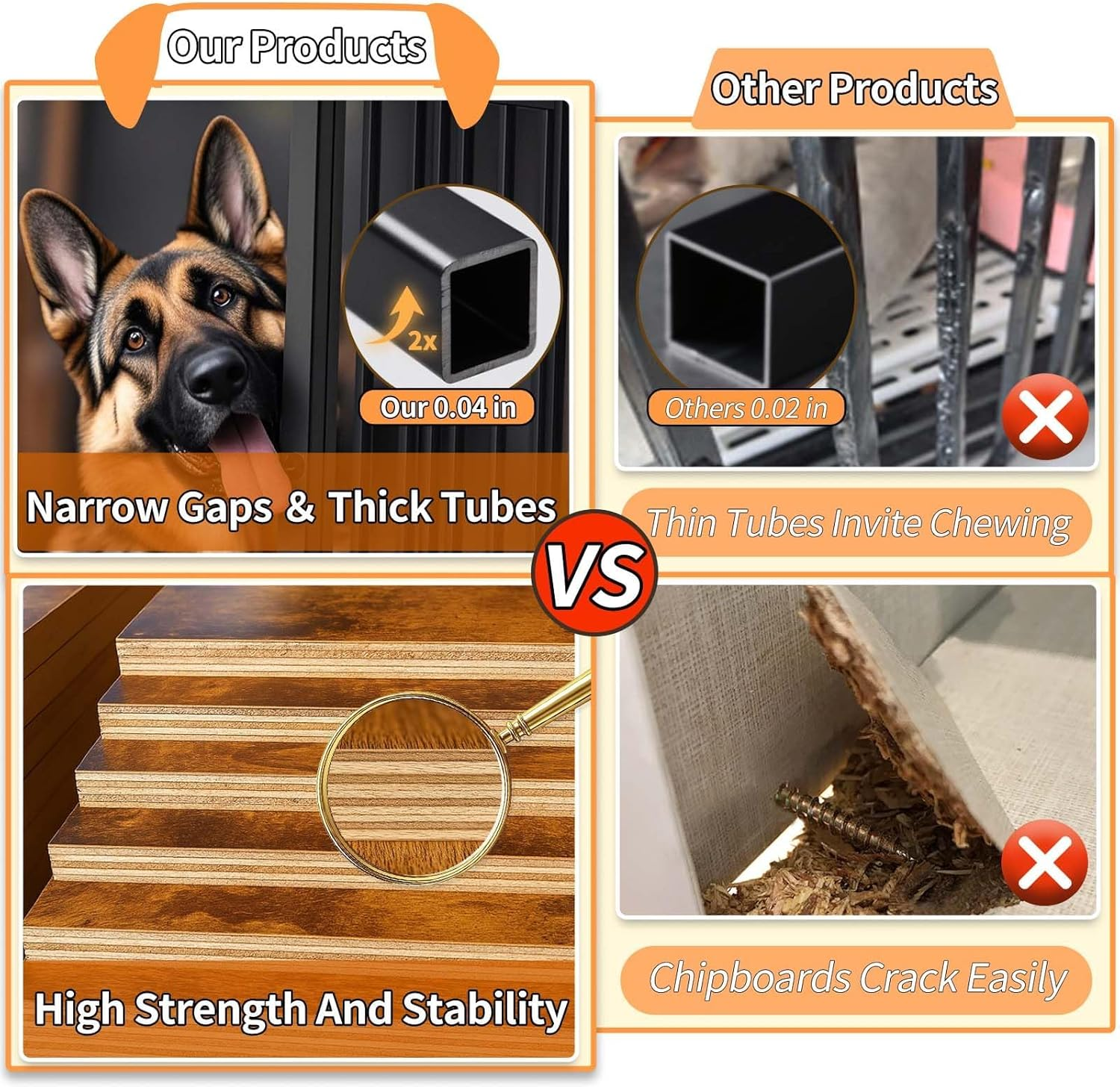 Dog Crate Furniture for Small Dogs Kennel Indoor Anti-Chew Anti-Escape with Bed Crate Pad - Image 4