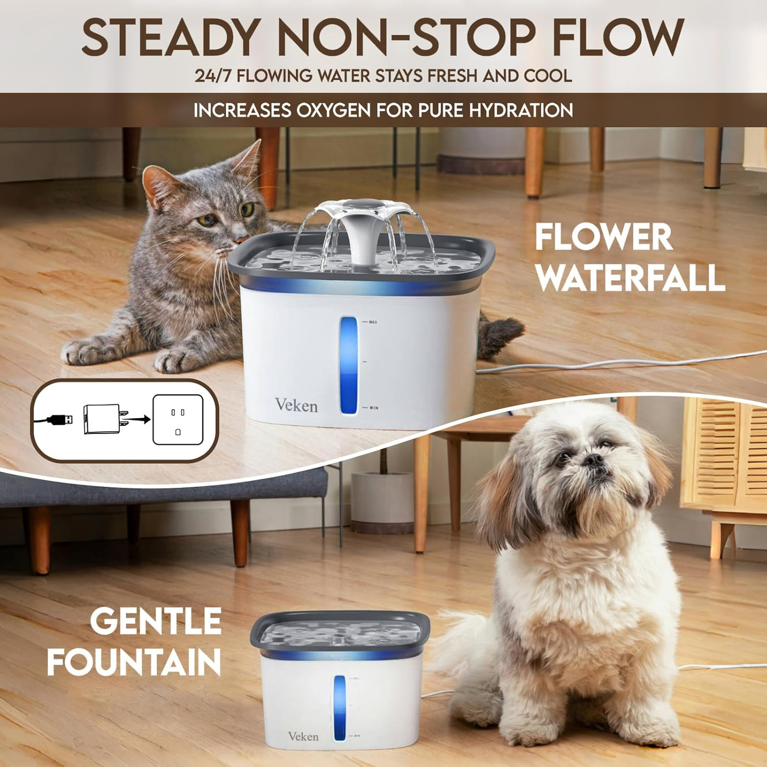Innovation Award Winner 95Oz/2.8L Pet Fountain Automatic Cat Water Fountain - Image 2
