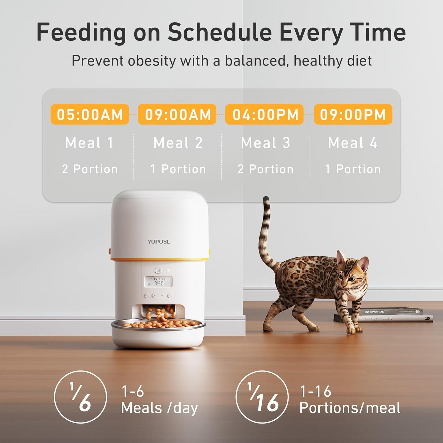 Automatic Cat Feeders 2L Cat Food Dispenser Easy to Use, Timed Automatic Pet Feeder - Image 2