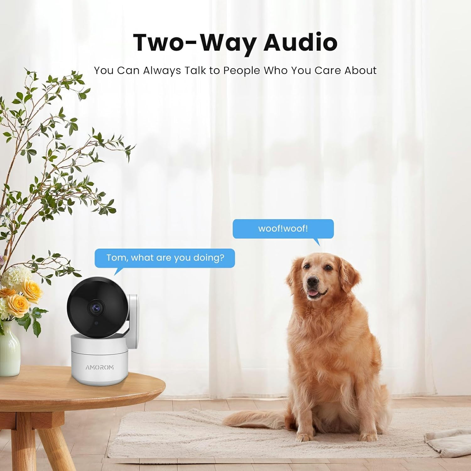 Pet Camera 360° Home Security Cameras with 2 Way Audio Night Vision - Image 3