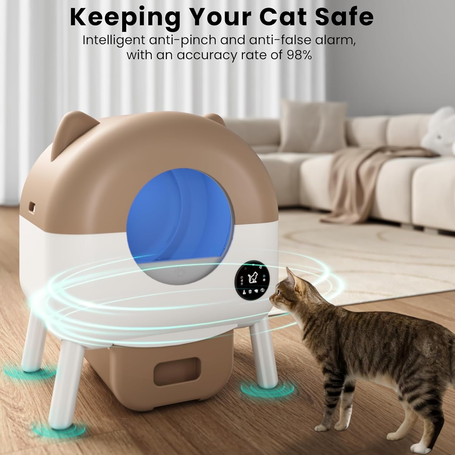 Self Cleaning Litter Box Large Capacity Automatic Litter Box for Multiple Cat, App-Controlled - Image 2