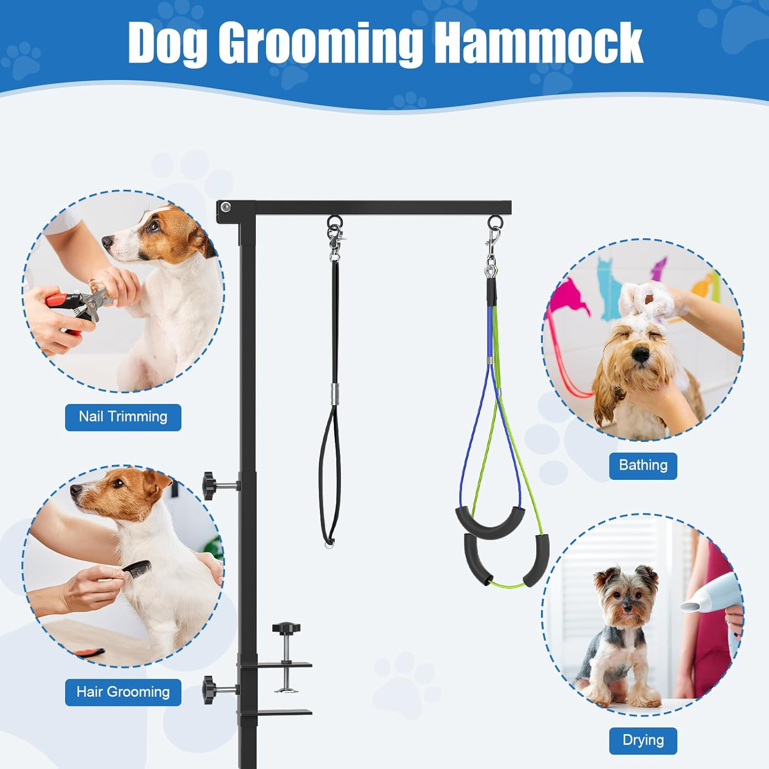 Dog Grooming Arm with Clamp 35" Pet Grooming Hammock Table Arm Adjustable No Sit - Image 6