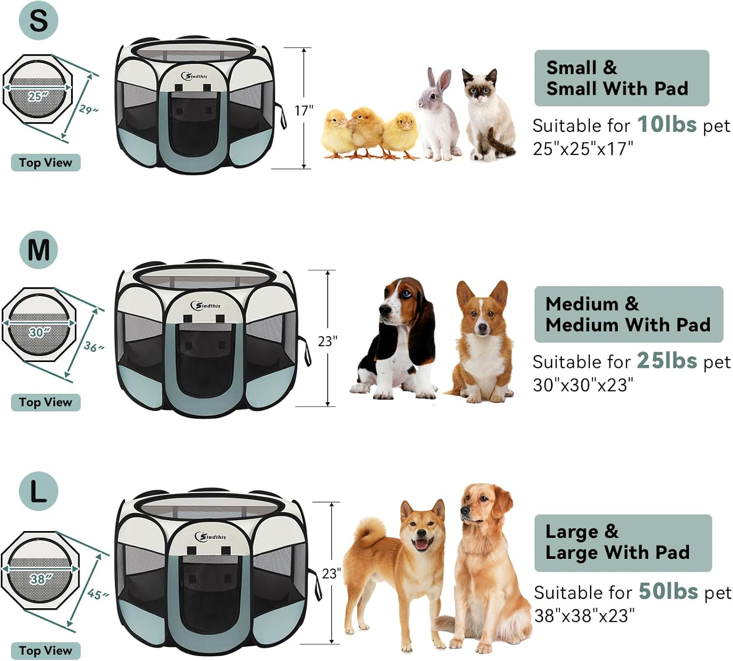 Dog Cat Playpen Puppy Pet Playpen Indoor for Small Dog Crate Tent Cage Outdoor - Image 2